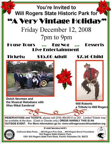 WILL ROGERS VINTAGE HOLIDAY FLYER